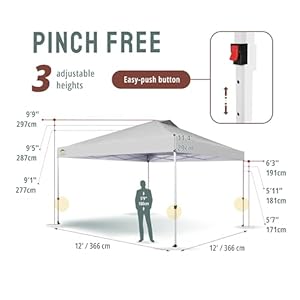 CROWN SHADES 12x12 Pop Up Canopy Outside Canopy, Patented One Push Tent Canopy with Wheeled Carry Bag, Bonus 8 Stakes and 4 Ropes, White CROWN SHADES 12×12 Pop Up Canopy Outside Canopy Patented One Push Tent Canopy with Wheeled Carry Bag Bonus 8 Stakes and 4 Ropes White