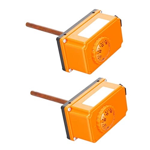 Reinscer 2 termostatos G1/2 de tubo de agua caliente termostato regulador de temperatura con rosca exterior 90 Celsius