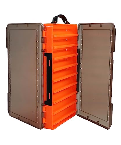 Caja para señuelos de pesca doble cara Uxwuy con 18 compartimentos color naranja