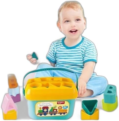 Baby's First Shape Sorting Blocks Learning- Educational Activity Toys with 16 Building Blocks - Multicolor (16 Pieces)|Design - 1185 Shape Sorters PADARIYA1185