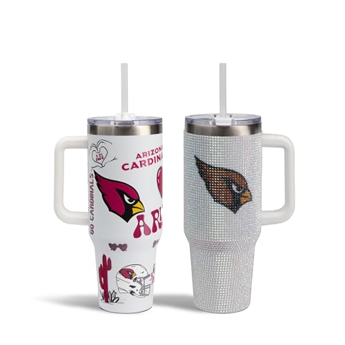 Image of The Memory Company Officially Licensed 2-Pack Game Day Tumblers Team Spirit /Bling, Arizona Cardinals