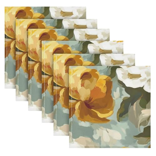 Servilletas de Tela Vintage Floral Satinadas 20x20in Pack 6 miniatura 5