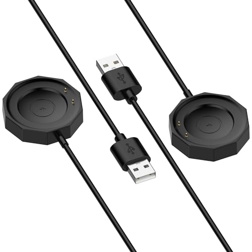 FitTurn 2 Pack Charger Compatible with Vivo watch 3 Charger Charging Cable Charger USB Replacement Charging Clip 3.3ft -Black