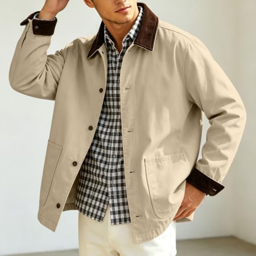 fartey Mens Winter Jacket Collared Button Up Coats Fall Winter Outfits - image 2