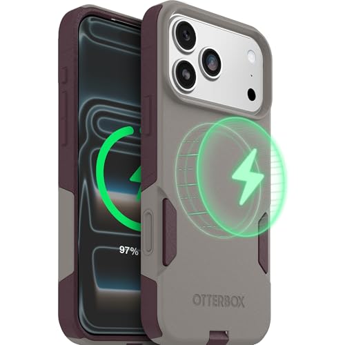 Image of OtterBox iPhone 17 Pro Max (Only) - Commuter Series Case - Built-in MagSafe - Thin, Dual-Layer, Pocket-Friendly, Port Cover - 50 Shades of Kinda Purple