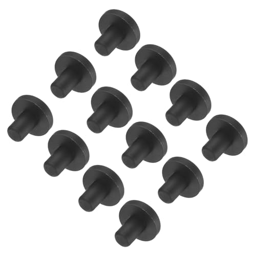 Image of uxcell High Temp Silicone Plug Mount Dia 5mm /0.2 inch t Shaped Rubber Stopper Hole Plugs for Powder Coating Plating Waterproof Plugs Sealing Plugs Black Pack of 12(OD 12mm)