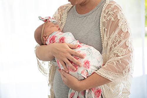 Image of Newborn Baby Swaddle Set Headband and Name Card