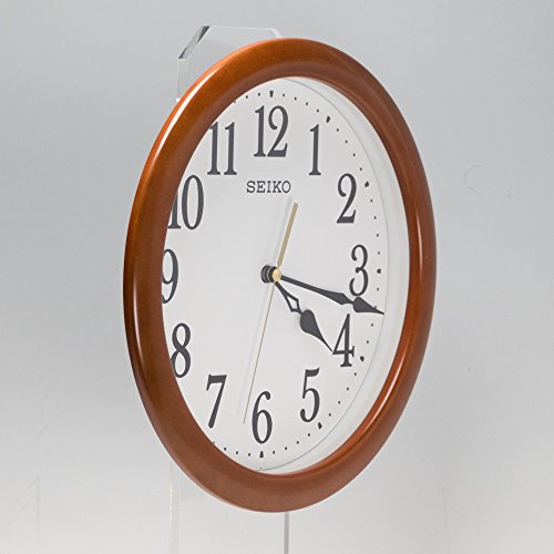Reloj de pared analógico Seiko marco de madera miniatura 4