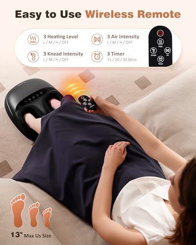 Foot Massager Machine with Heat, Shiatsu Deep Kneading Foot Massager with Remote, Compression, Multi-Massage Modes, Auto-Off Timers, Gifts for Women Men - Image 3
