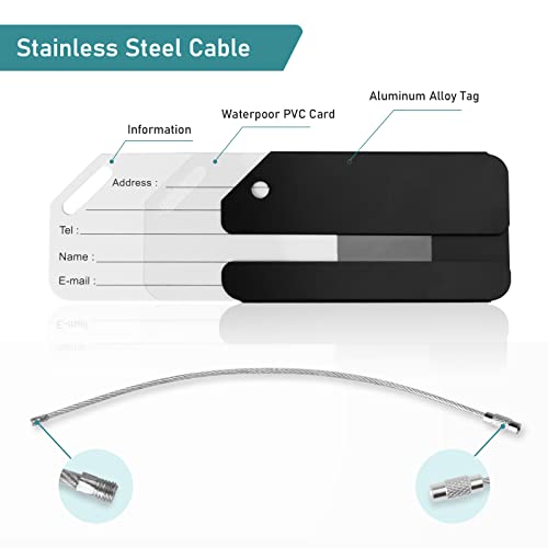 Flintronic 2 Stück Kofferanhänger Koffer, Gepäckanhänger ID Etikett, Tags mit Namensschild Adressschild, Kofferanhänger Koffer Reisezubehör