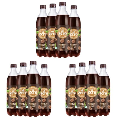 Image of Paper Boat Zero Sparkling (Soda) Coffee, Dark Roast - Pack of 12, 600 ml Each | Zero Sugar, Zero Calories| Sugar Free | Flavoured Caffeinated Beverage | No Aspartame