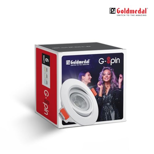 Image of Goldmedal G-Spin 6W LED Round Spot Light|Recessed Downlight for False Ceiling|Cut-Out: O2.75 Inches| for Home,Office,Indoor & Outdoor |High Lumen|Neutral White(4000K)