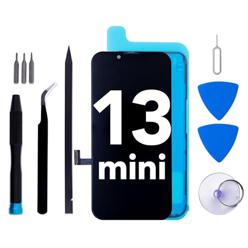 for iPhone 13 mini Screen Replacement kit 5.4 LCD Display 3D Touch Digitizer Assembly with Frame Adhesive and Repair Tools Compatible with A2628/A2481/A2626/A2629/A2630