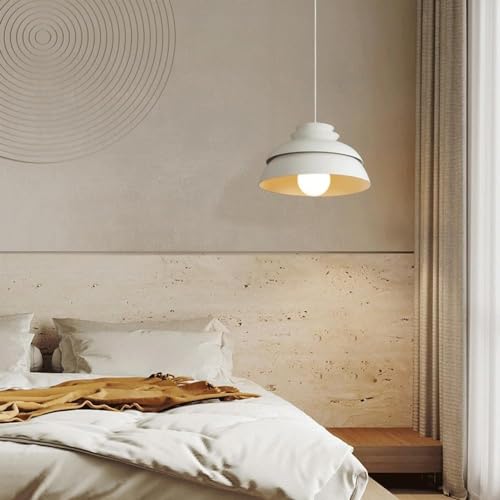 Lámpara colgante de techo en metal blanco con elegante acabado de 32cm 6