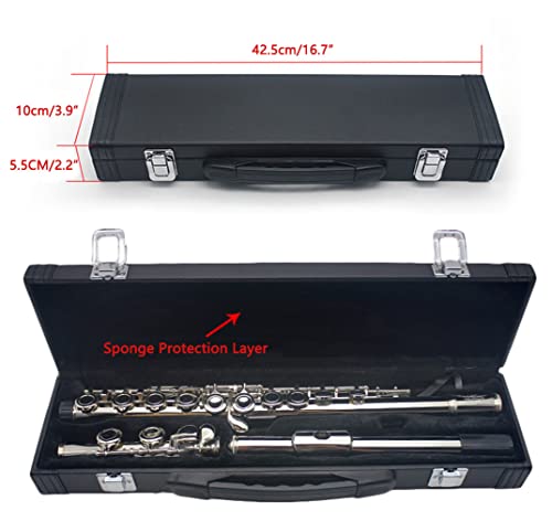 Jiayouy Lightweight Flute Hard Case Cover 17 Hole Flute Box With Locking Latch And Plush Lined Interior For Flute Players Musician Gift #TOP5