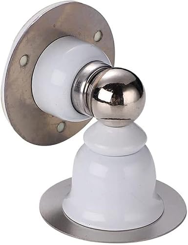 Sbziojhdr C Door Stop， Stainless Steel Door Stopper,Wall Mounted Outside Magneti Holder(C)