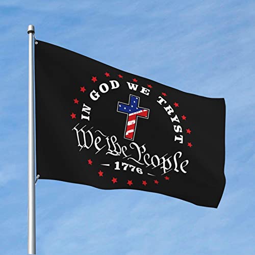 Drapeaux de jardin d'hiver drôles In God We Trust pour personnaliser un dortoir étudiant