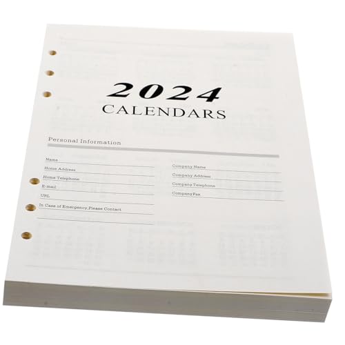 DOITOOL 176 hojas Papel Suelto para Agenda Rayado Recambio Profesional para Planificadores Portátil Compatible con Carpeta de Anillas Diario Calendario