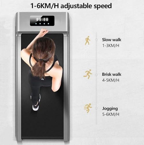Image of 2 in 1 Under Desk Electric Treadmill Motorized Exercise Machine with Remote Control and LED Display, Walking Jogging Machine for Home /Office Use,Gray