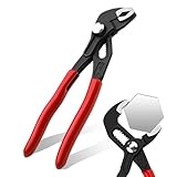 Wasserpumpenzange 180 mm (7") Schnellverstellbarer RohrschlüSsel Wasserpumpenzange V-Backenzange Mit Komfortgriffen Gleitgelenkzange FüR SanitäRreparaturen, Heimwerkerarbeiten, Rohrverbindungen