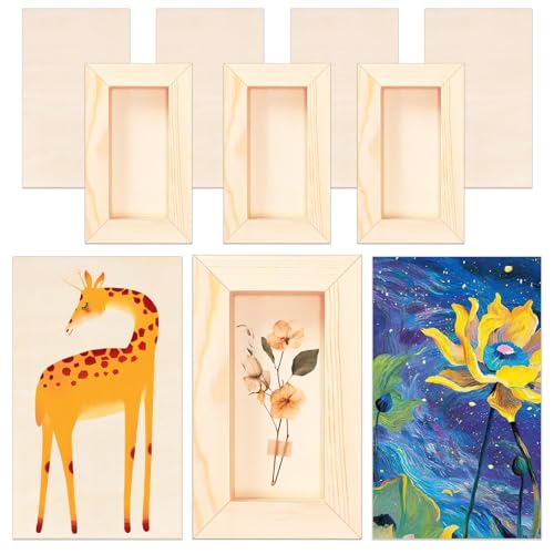 FSWCCK 10 Pack 3 x 5 inch Wood Panel Boards, Unfinished Wood Canvas Panels for Crafts, Painting Canvas, DIY Art Projects, Pouring, Arts Use with Oils, Acrylics