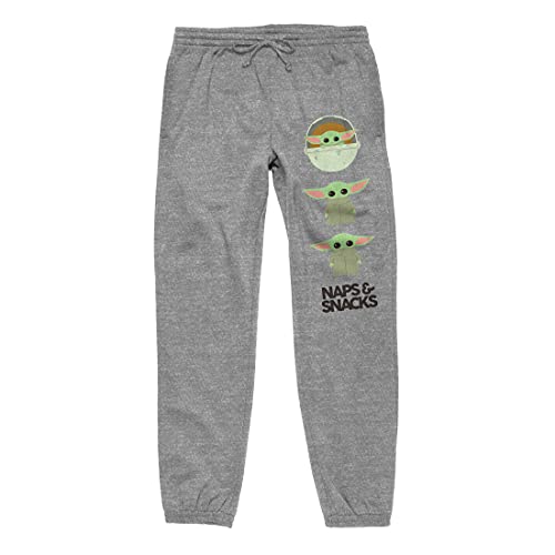 Star Wars The Mandalorian Baby Grogu Character Men's Grey Sweatpants