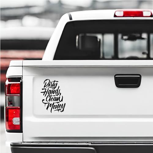 Image of GRITKULTURE Dirty-Hands-Clean-Money Decal Sticker for Vehicle Truck Bumper Cars Window Wall Mirror Decoration (Black)