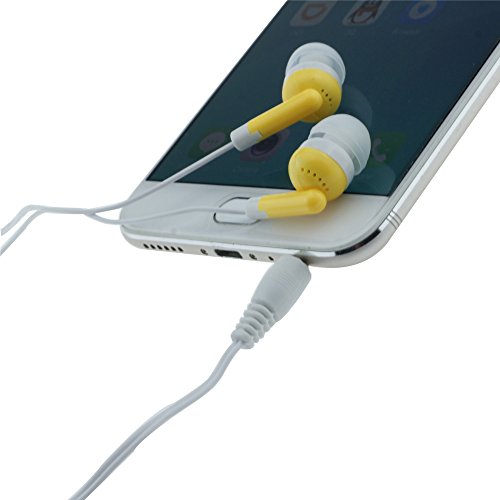 Wholesale Bulk Earbuds Headphones 100 Pack for iPhone, Android, MP3 Player (Yellow) - Thumbnail 2
