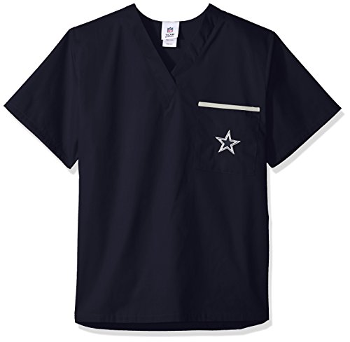 NFL Scrub Dudz Solid Scrub Top, Dallas Cowboys, Navy