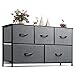 WLIVE Dresser with 5 Drawers, Fabric Storage Tower, Organizer Unit for Bedroom, Hallway, Entryway, Closets, Sturdy Steel Frame, Wood Top, Easy Pull Handle