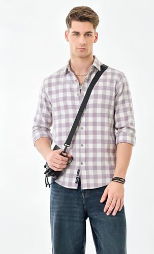 Image of U TURN Men's Cotton Casual Printed Stylish Shirt for Men Plus Size Shirt for Men (Jai-INT-Prple-CHOKDI-XXL PT)