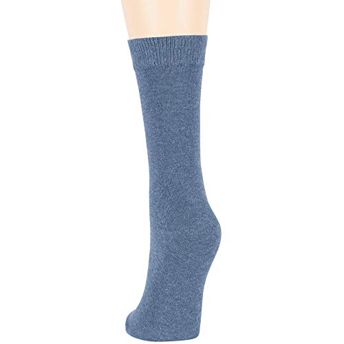 7Bigstars Kingdom Women's Cotton Dress Socks-4 Pack Medium-Thin Solid Casual Crew,Dark Navy,Burgundy,Light Navy,Denim Blue,Sock Size 9-11 Shoe Size 5-9 M(A16) #TOP2