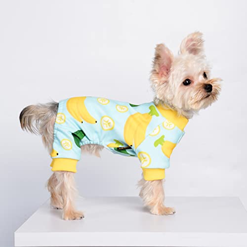Dog Pajamas For Small Dog Boy Girl Fleece Puppy Pjs Jammies 4 Leg Dog Clothes For Chihuahua Yorkie Winter Warm Onesies Jumpsuit Clothing For Pet Dogs Male Female (X-Small (3-4 Ib), Banana Yellow) #TOP3