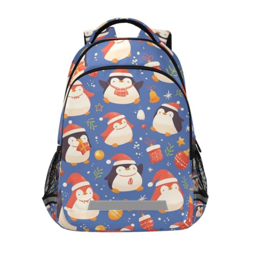 Cartable enfant père Noël et pingouins pour école et voyage