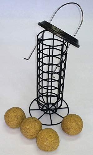 Gardener's Supply Company Suet Ball & Bird Feeder Set | Durable Powder-Coated Steel Design Attracts Birds | Includes 4 Peanut-Blend Suet Balls, Black image 5
