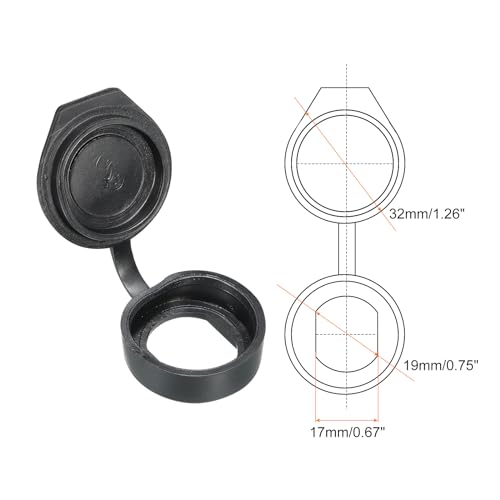 PATIKIL 19mm Door Lock Dust Cover, 8 Pack PE Plastic Waterproof Keys Panel Cam Lock Dust Cover Caps for 19mm Cam Lock, Black - Image 2