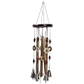 BDHRKTE Wooden Antique Copper Wind Chime, Metal Multi-Tube Rust-Proof Wind Chime, Metal Garden Wind Chime, Copper Alloy Large Size Wealth and Prosperity Luck Hanging Ornaments