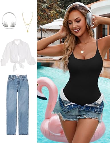 BMJL Women's One Piece Swimsuit Scoop Neck Slimming Bathing Suit High Cut Cheeky Swimwear4