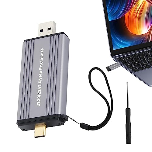 Shichangda boîtier SSD | Boîtier en Aluminium M2 Externe Flexible 10 Gbit/s | Boîtier Disque Dur Professionnel et Multifonctionnel pour Disque Dur NVMe pour SSD .2 NVMe 2230/2242