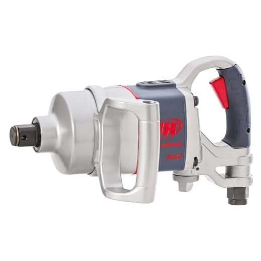 Ingersoll Rand 2850MAX 1” Drive Air Impact Wrench, Powerful Vehicle Repair Torque Output Up to 2,100 ft/lbs, Lightweight, D Handle, Steel Core, Gray