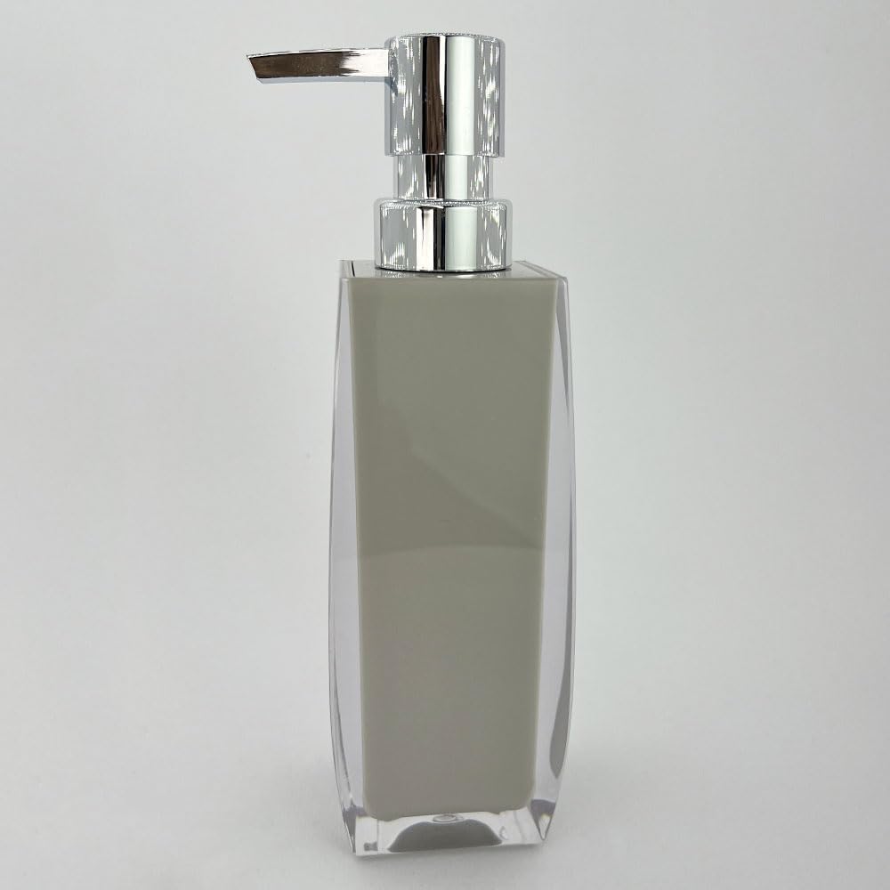 MeeCraft Acrylic Soap Dispenser Pump for Bathroom and Kitchen for Home, Hotel, Restaurant, Office Used to Refill Liquid Bath Gel, Lotion, Shampoo, Conditioner, Bodywash (Grey)