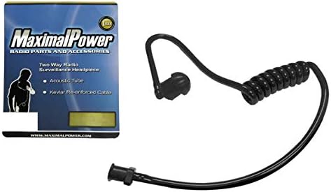 MaximalPower Twist On Replacement Black Coiled Acoustic Tube for Two-Way Radio Surveillance and Listen Only Earpiece (1 Pack)
