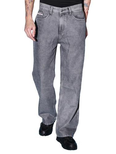 Image of The Indian Garage Co Men Baggy Solid Mid-Rise Stretchable Jeans