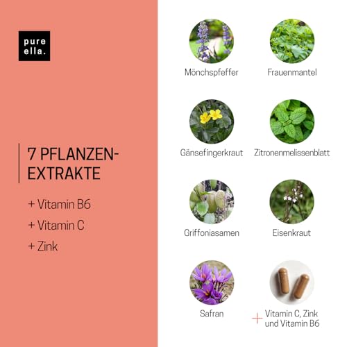 Foto von PURE ELLA Vitalstoffkomplex für Frauen, mit Mönchspfeffer, 60 Kapseln