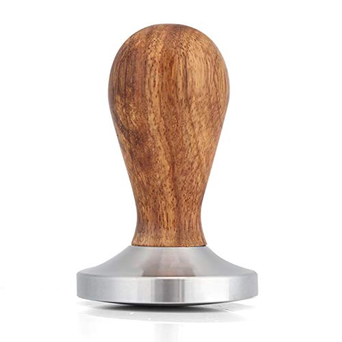 Locadence 58mm Espresso Tamper, Coffee Tamper Espresso Press with Curved Stainless Steel Base, Espresso Beans Press Tool with Ergonomic Handle for Kitchen