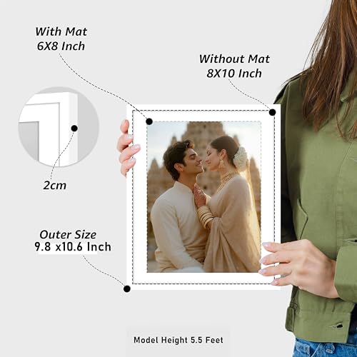 Image of Art Street Premium Photo Frame for living room, Classic Aesthetic Design Photo Frames for Photograph, Art Work, Kids Room Set of 9 (8x8 Inch, White)