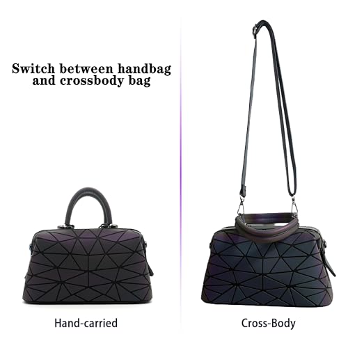 Geometric Purse for Women Luminous Purses and Shoulder Handbags Reflective Dumpling Bags and Holographic crossbody bag4