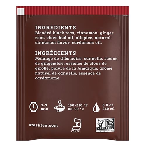 Image of Stash Tea Double Spice Chai Black Tea, 6 Boxes With 18 Tea Bags Each (108 Tea Bags Total)