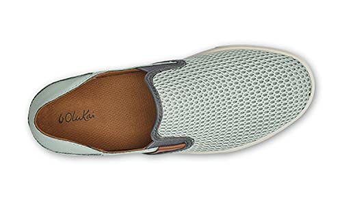 Olukai Pehuea Women's Slip On Sneakers, Casual Everyday Shoes, Drop-In Heel & Breathable Mesh, Lightweight & All-Day Comfort, Pale Grey/Charcoal, 5 #TOP1