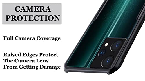 Image of A rtistque Clear Hard Transparent Acrylic Armor Anti-Drop Shockproof TPU Edge Back Cover Case for Realme 9 Pro 5G - Black